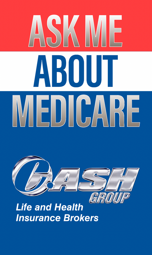 Retractable Ask Me About Medicare Banner with base included